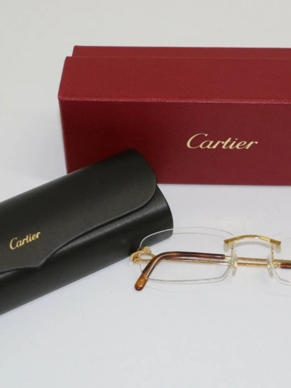CARTIER Rimless Gold Frame CT0006RS-001 Cat2 Sunglasses